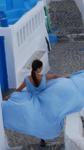 Greece I4picture IJkema Santorini Blue Dress