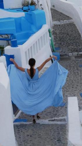 Greece I4picture IJkema Santorini Blue Dress